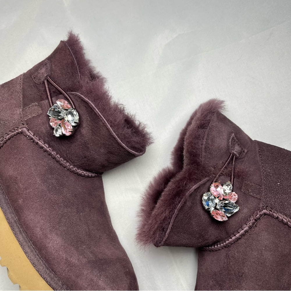 Ugg Mini Bailey Button Gem Swarovski Crystal Purp… - image 3